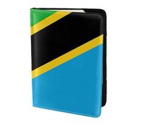 Leather Passport Holder Cover Case Tanzania Flag Print Eco-Friendly Genuine Leather Travel Essentials