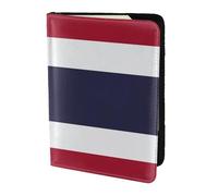 Leather Passport Holder Cover Case Thailand Flag Print Eco-Friendly Genuine Leather Travel Essentials