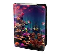 Leather Passport Holder Cover Case Tropical fish Coral Reef Print Eco-Friendly Genuine Leather Travel Essentials