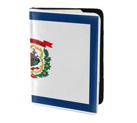 Leather Passport Holder Cover Case West Virginia state flag Print Eco-Friendly Genuine Leather Travel Essentials