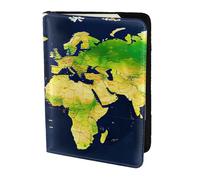 Leather Passport Holder Cover Case World Map Print Eco-Friendly Genuine Leather Travel Essentials