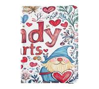 Leather Passport Holder Cover Ultra Slim Passport Cover for Women and Men Badge ID Vaccine Card Holder Wallet Travel Essentials Valentines Day Florals Love Heart Gnome Candy Hearts, Valentines Day