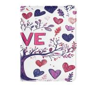 Leather Passport Holder Cover Wallet Lightweight Passport Case for Women Girl Badge ID Vaccine Card Holder Wallet Travel Valentines Day Tree Love Hearts, Valentines Day Tree Love Hearts, One Size,