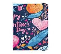 Leather Passport Holder Cover Wallet Ultra Slim Passport Case for Women Men Cute Passport Book Travel Valentines Day Floral Leaves Heart Branch Happy Valentine's Day, Valentines Day Floral Leaves
