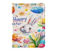 Leather Passport Holder Cover Wallet Ultra Slim Vaccine Case Protector Cover for Women Girl Document Organizer Holder Accessories Travel Essentials Happy Easter Bunny Carrots Candy Rabbit Ears, Happy