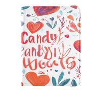 Leather Passport Holder Cover Wallet Ultra Slim Wallet Passport Holder for Women and Men Document Organizer Holder Accessories Travel Essentials Valentines Day Floral Leaves Red Love Heart Candy,
