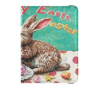 Leather Passport Holder Cover Wallet Waterproof Wallet Passport Holder for Women Men Document Organizer Holder Accessories Travel Essentials Happy Easter Bunny Carrots Candy Rabbit Ears, Happy Easter
