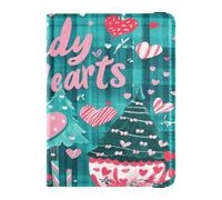 Leather Passport Holder Covers Case Lightweight Wallet Passport Holder for Family Vacation Cute Passport Book Travel Valentines Day Tree Love Heart Candy Hearts, Valentines Day Tree Love Heart Candy