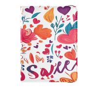Leather Passport Holder Covers Case Ultra Slim Passport Case for Women and Men Document Organizer Holder Accessories Travel Essentials Valentines Day Florals Love Hearts Sweet, Valentines Day Florals