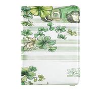 Leather Passport Holder Covers Case Ultra Slim Vaccine Card Holder Cover Combo for Women Men Cute Passport Book Travel Essentials St.Patrick's Luck Charms Truck, St.Patrick's luck charms truck, One