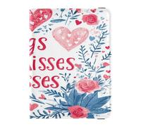 Leather Passport Holder Covers Case Ultra Slim Wallet Combo for Women Men Badge ID Vaccine Card Holder Wallet Travel Valentines Day Love Heart Gnome Hugs Kisses, Valentines Day Love Heart Gnome Hugs