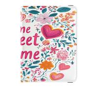 Leather Passport Holder Covers Case Waterproof Wallet Combo for Women Men Cute Passport Book Travel Valentines Day Flowers Home Sweet Home, Valentines Day flowers Home Sweet Home, One Size, Casual