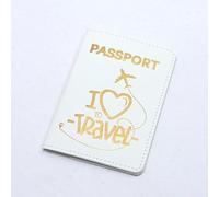 Leather Passport Holder RFID Blocking Leather Card Case Travel Accessories for Women Men for Mr and Mrs Gift (Pink, White, Black), White, Gift for Travel Lovers