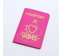 Leather Passport Holder RFID Blocking Leather Card Case Travel Accessories for Women Men for Mr and Mrs Gift (Pink, White, Black), Pink, Gift for Travel Lovers