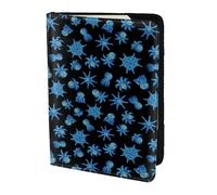 Leather Passport Holder Travel Women Men - Slim Blue Octopus Passport Wallet Cover Case, Travel Document Holder Holds, Document, Cards, Tickets, Id for Airport Essentials 5.5 Inch