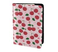 Leather Passport Holder Travel Women Men - Slim Cute Berry Star Pink Passport Wallet Cover Case, Travel Document Holder Holds, Document, Cards, Tickets, Id for Airport Essentials 5.5 Inch