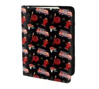 Leather Passport Holder Travel Women Men - Slim Fire Fighting Passport Wallet Cover Case, Travel Document Holder Holds, Document, Cards, Tickets, Id for Airport Essentials 5.5 Inch