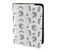 Leather Passport Holder Travel Women Men - Slim Funny Kawaii Horses Dancing Passport Wallet Cover Case, Travel Document Holder Holds, Document, Cards, Tickets, Id for Airport Essentials 5.5 Inch