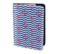 Leather Passport Holder Travel Women Men - Slim Nautical Anchors(1) Passport Wallet Cover Case, Travel Document Holder Holds, Document, Cards, Tickets, Id for Airport Essentials 5.5 Inch