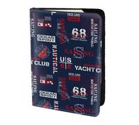 Leather Passport Holder Travel Women Men - Slim Nautical Style Sailboat Passport Wallet Cover Case, Travel Document Holder Holds, Document, Cards, Tickets, Id for Airport Essentials 5.5 Inch