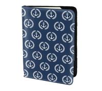 Leather Passport Holder Travel Women Men - Slim Navy Nautical Passport Wallet Cover Case, Travel Document Holder Holds, Document, Cards, Tickets, Id for Airport Essentials 5.5 Inch