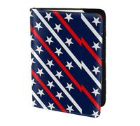 Leather Passport Holder Travel Women Men - Slim Patriotic Star Pattern Passport Wallet Cover Case, Travel Document Holder Holds, Document, Cards, Tickets, Id for Airport Essentials 5.5 Inch