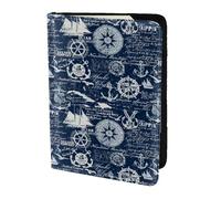 Leather Passport Holder Travel Women Men - Slim Sailing Cruises Nautical Passport Wallet Cover Case, Travel Document Holder Holds, Document, Cards, Tickets, Id for Airport Essentials 5.5 Inch