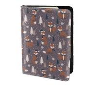 Leather Passport Holder Travel Women Men - Slim Snowflake Fox Passport Wallet Cover Case, Travel Document Holder Holds, Document, Cards, Tickets, Id for Airport Essentials 5.5 Inch