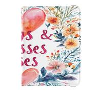Leather Passport Holders Lightweight Wallet Combo for Women and Men Badge ID Vaccine Card Holder Wallet Travel Essentials Valentines Day Florals Love Heart Hugs Kisses, Valentines Day Florals Love