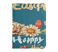 Leather Passport Holders Waterproof Vaccine Card Holder Cover Combo for Women and Men Cute Passport Book Travel Happy Easter Rabbit Carrots Floral Daisy Egg, Happy Easter Rabbit Carrots Floral Daisy