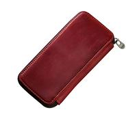Leather Pen Case Portable Fountain Pen Holder Case 6.49x3.15 Inch Business Women Men Fountain Holder Leather Travel, red, (wine red)