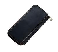 Leather Pen Case, YIGZYCN 3 Compartment Slots Hard Shell Pencil Case Portable Pen Case for Fountain Pen