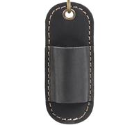 Leather Pen Holder - Anti Lost Storage Case, Compact Keychain Design, Smooth Texture Finish, Secure Zipper Closure | Leather Pen Organizer For Cafe Dorm Hospital Home Office School Hotel Room Tabletop