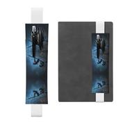 Leather Pen Holder Bookmark GGNKDL Bats in The treetops Pattern for Hardcover Journals, Diaries, Planners - Adjustable Strap Band Pouch