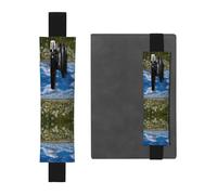 Leather Pen Holder Bookmark GGNKDL Dandelion on The Prairie Pattern for Hardcover Journals, Diaries, Planners - Adjustable Strap Band Pouch