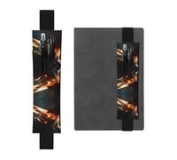 Leather Pen Holder Bookmark GGNKDL Fallen Leaves in The Light Pattern for Hardcover Journals, Diaries, Planners - Adjustable Strap Band Pouch