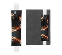 Leather Pen Holder Bookmark GGNKDL Fallen Leaves in The Light Pattern for Hardcover Journals, Diaries, Planners - Adjustable Strap Band Pouch