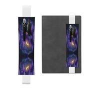 Leather Pen Holder Bookmark GGNKDL Flowering Vines Under The Moon Pattern for Hardcover Journals, Diaries, Planners - Adjustable Strap Band Pouch