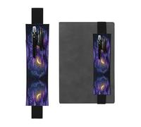 Leather Pen Holder Bookmark GGNKDL Flowering Vines Under The Moon Pattern for Hardcover Journals, Diaries, Planners - Adjustable Strap Band Pouch