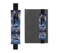 Leather Pen Holder Bookmark GGNKDL Flying Whale Pattern for Hardcover Journals, Diaries, Planners - Adjustable Strap Band Pouch