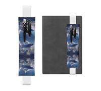 Leather Pen Holder Bookmark GGNKDL Flying Whale Pattern for Hardcover Journals, Diaries, Planners - Adjustable Strap Band Pouch