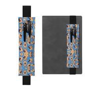 Leather Pen Holder Bookmark GGNKDL German Shepherd Dog Pattern for Hardcover Journals, Diaries, Planners - Adjustable Strap Band Pouch
