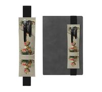 Leather Pen Holder Bookmark GGNKDL Little Leopard Eating Watermelon Pattern for Hardcover Journals, Diaries, Planners - Adjustable Strap Band Pouch