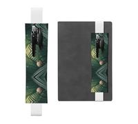 Leather Pen Holder Bookmark GGNKDL Little Sparrow on Palm Leaves Pattern for Hardcover Journals, Diaries, Planners - Adjustable Strap Band Pouch
