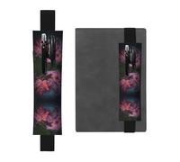 Leather Pen Holder Bookmark GGNKDL Maple Leaves in The rain Pattern for Hardcover Journals, Diaries, Planners - Adjustable Strap Band Pouch