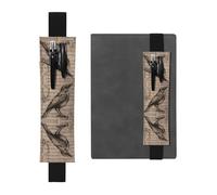 Leather Pen Holder Bookmark GGNKDL Nightingale Notes Pattern for Hardcover Journals, Diaries, Planners - Adjustable Strap Band Pouch