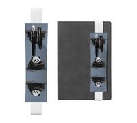 Leather Pen Holder Bookmark GGNKDL Panda in The tire Pattern for Hardcover Journals, Diaries, Planners - Adjustable Strap Band Pouch