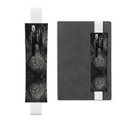 Leather Pen Holder Bookmark GGNKDL Patterns on Stone Pattern for Hardcover Journals, Diaries, Planners - Adjustable Strap Band Pouch