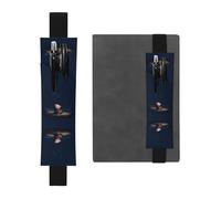 Leather Pen Holder Bookmark GGNKDL Pig in The Starry Sky Pattern for Hardcover Journals, Diaries, Planners - Adjustable Strap Band Pouch