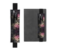 Leather Pen Holder Bookmark GGNKDL Purple in The Plaid Pattern for Hardcover Journals, Diaries, Planners - Adjustable Strap Band Pouch